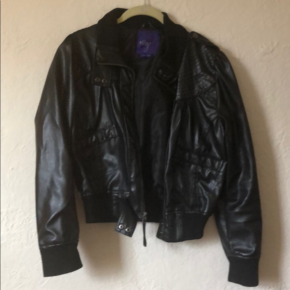 Jet Black Faux Leather Jacket